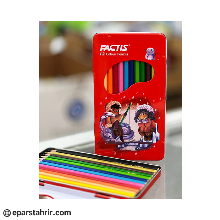 مداد رنگي فكتيس 12رنگ جعبه فلزي
