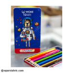 مداد رنگی ووک 12 رنگ جعبه فلزی