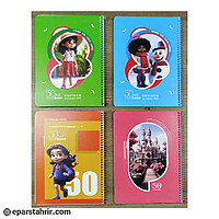 دفتر نوین 50 برگ خط دار فانتزی فنری