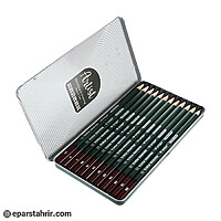 مداد طراحی آریا جعبه فلزی کد 3075 (بسته 12 عددی)