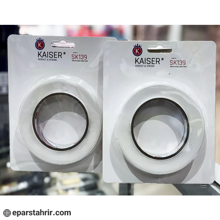 چسب دوطرفه کایزر (SK139) شفاف 2 سانت 3 متری