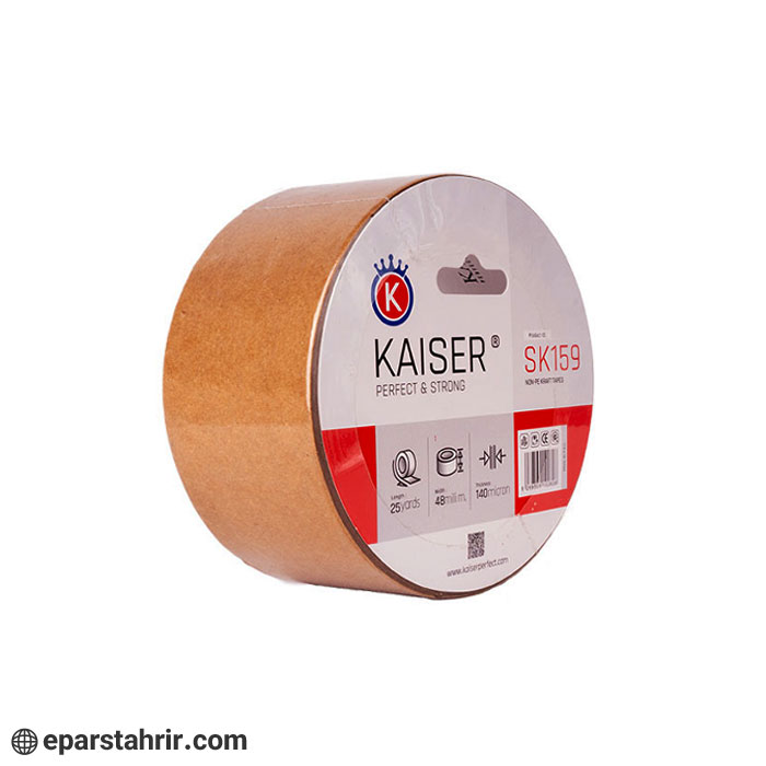 kaiser-wide-adhesive-sk159-kraft-25-yards-40-microns چسب پهن کایزر (SK159) کرافت 25 یارد 40 میکرون