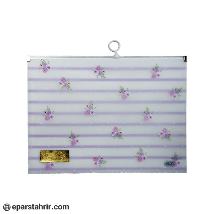 پوشه پلاستیکی A4 زیپ دار پلاک دار کد5207-0016 (بسته 12 عددی)