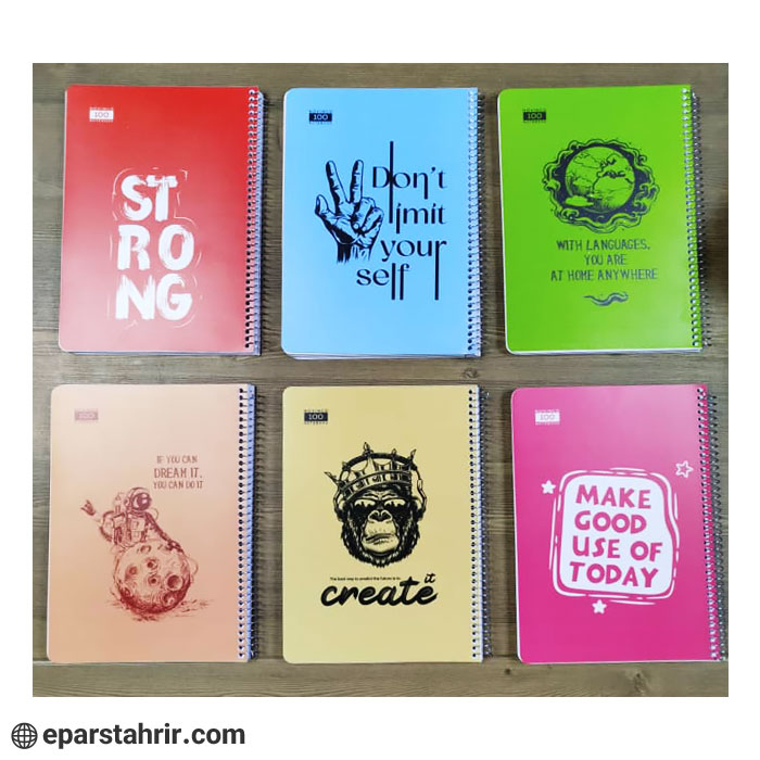 دفتر نوین 100 برگ جلد فانتزی فنری