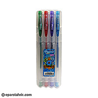 خودکار اکلیلی ژله ای 4 رنگ جعبه طلقی