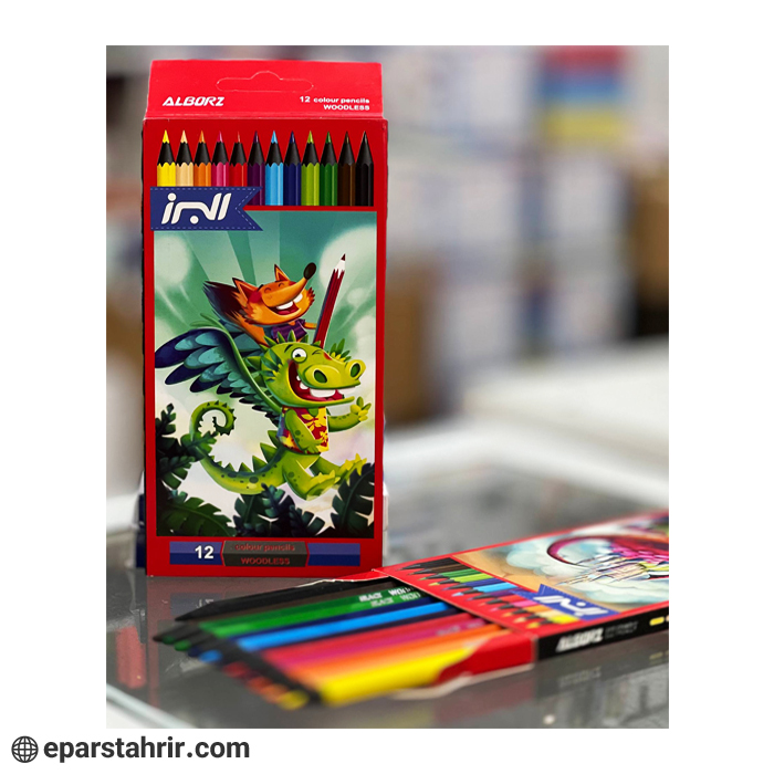 مدادرنگي البرز 12 رنگ بلك وود جعبه مقوايي