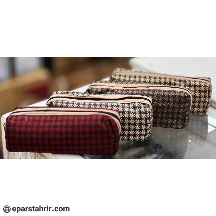 plaid-single-zip-solid جامدادي تك زيپ شطرنجي