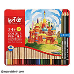 مدادرنگی آریا 24 رنگ جعبه فلزی کد 3022