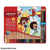 مدادرنگی آریا 24 رنگ جعبه فلزی کد 3022