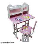 ميز و صندلی كودک بزرگ با کتابخانه و قابل تنظیم ارتفاع