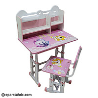 ميز و صندلی كودک بزرگ با کتابخانه و قابل تنظیم ارتفاع