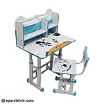 ميز و صندلی كودک بزرگ با کتابخانه و قابل تنظیم ارتفاع