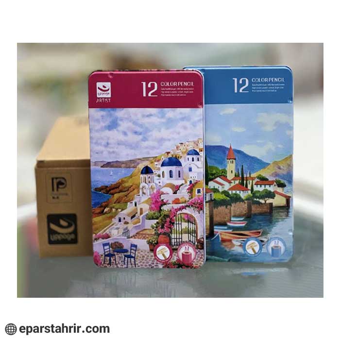 مدادرنگي برند آپيج 12 رنگ جعبه فلزي