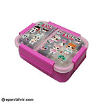 ظرف غذا داخل استیل مستطیلی طرح دار دو تیکه کد 88205