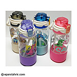 قمقمه نی دار شفاف طرح دار کد 8037