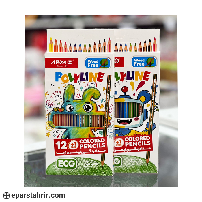 مدادرنگی آریا 12+1 جعبه مقوایی پلیمری کد 3066