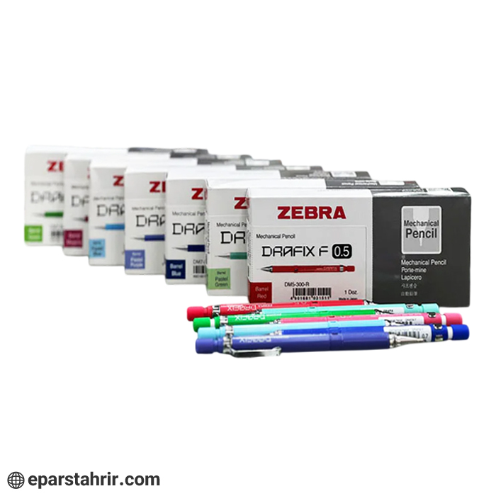 zebra-drafix-colored-mechanical-pencils-pack-of-12 اتود زبرا درافیکس رنگی (بسته 12 عددی)