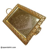 سینی اماراتی طلایی سایز (50*40) بزرگ